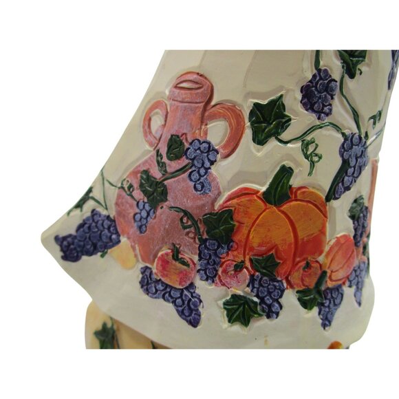 Autumn Angel Carved Wood Look Resin Metal Wings Fall Basket Cornucopia GUC - Picture 4 of 16